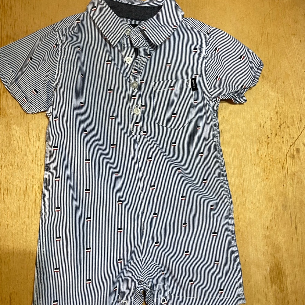 DKNY Blue Striped Kids One Piece